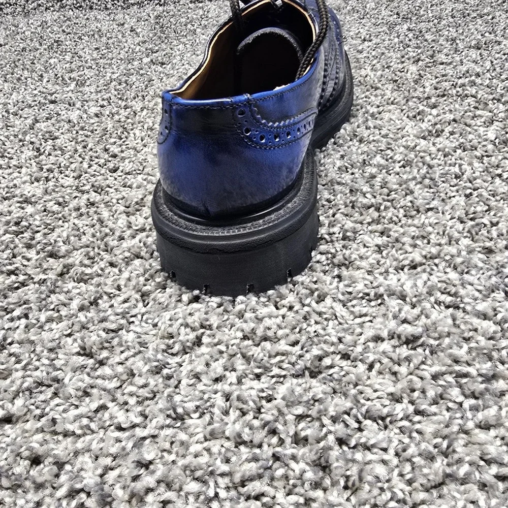 Gladiator England wingtip brogue shoes Uk‎ 7/US 7.5M-9W 90s Grunge Navy Blue